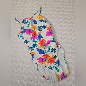 Ellen Tracy Floral One Piece Swimsuit Size 12 NWT (6076)